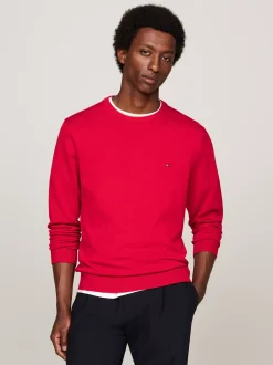 Swetry Z Okrągłym Dekoltem|Swetry*Tommy Hilfiger Sweter Z Okrągłym Dekoltem I Flagą PRIMARY RED