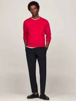 Swetry Z Okrągłym Dekoltem|Swetry*Tommy Hilfiger Sweter Z Okrągłym Dekoltem I Flagą PRIMARY RED