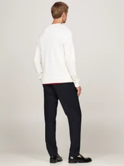 Swetry Z Okrągłym Dekoltem|Swetry*Tommy Hilfiger Sweter Z Okrągłym Dekoltem I Flagą IVORY