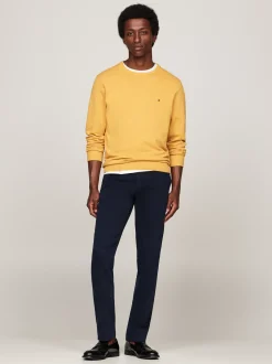Swetry Z Okrągłym Dekoltem|Swetry*Tommy Hilfiger Sweter Z Okrągłym Dekoltem I Flagą CITY YELLOW HEATHER