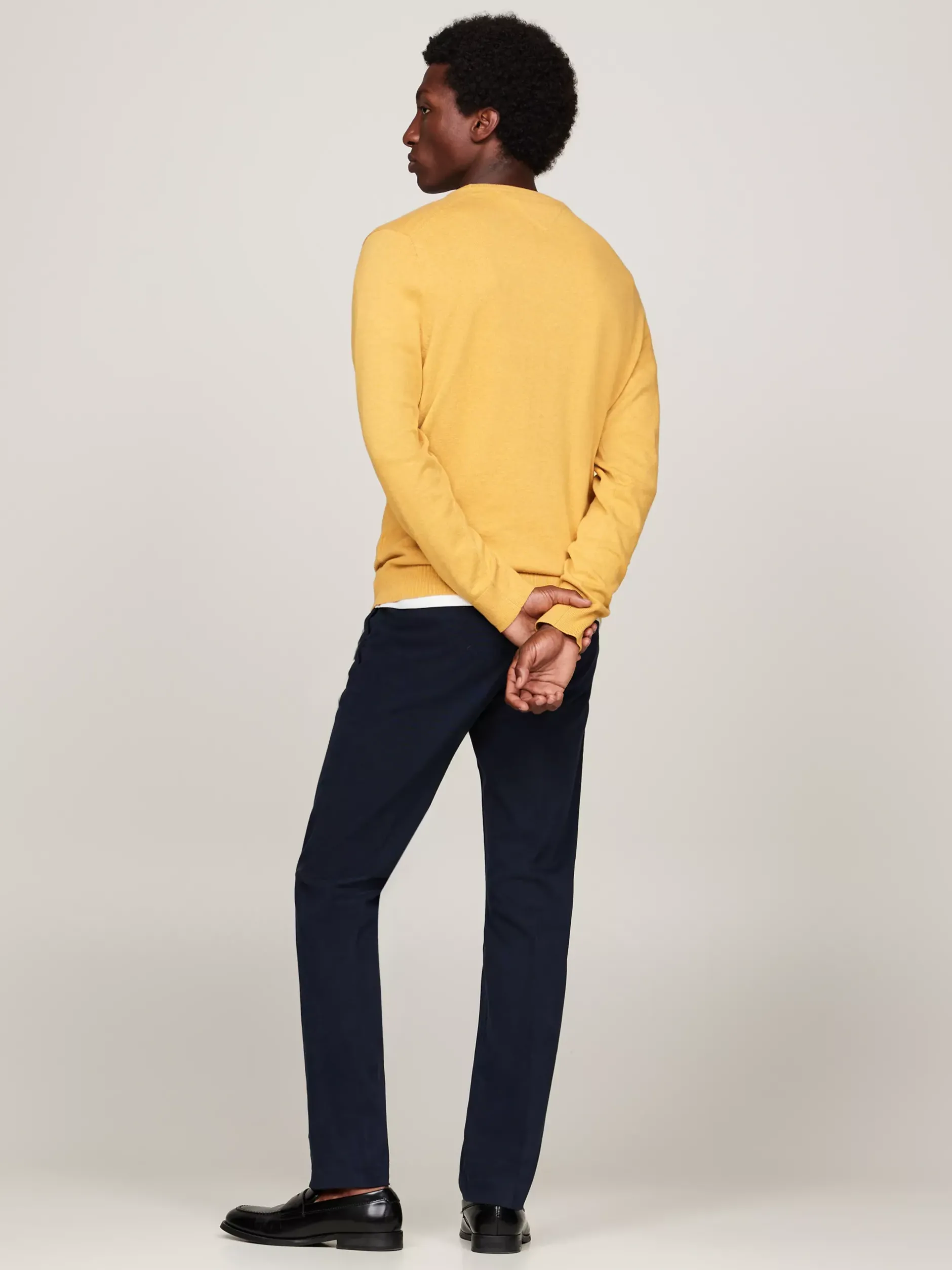 Swetry Z Okrągłym Dekoltem|Swetry*Tommy Hilfiger Sweter Z Okrągłym Dekoltem I Flagą CITY YELLOW HEATHER