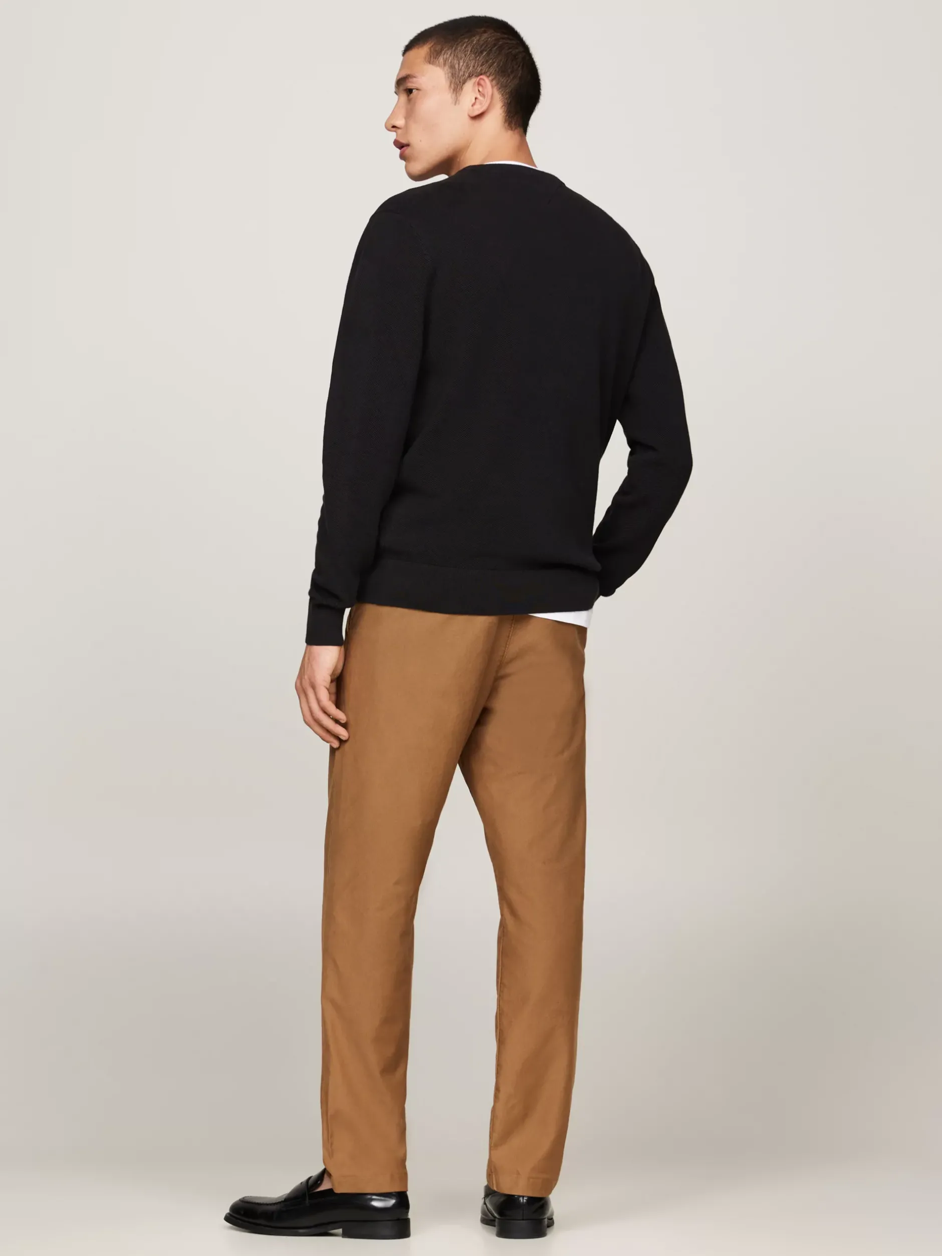 Swetry Z Okrągłym Dekoltem|Swetry*Tommy Hilfiger Sweter Z Okrągłym Dekoltem Z Dzianiny Z Fakturą BLACK