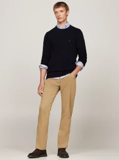 Swetry Z Okrągłym Dekoltem|Swetry*Tommy Hilfiger Sweter Z Okrągłym Dekoltem Z Dzianiny Z Fakturą DESERT SKY
