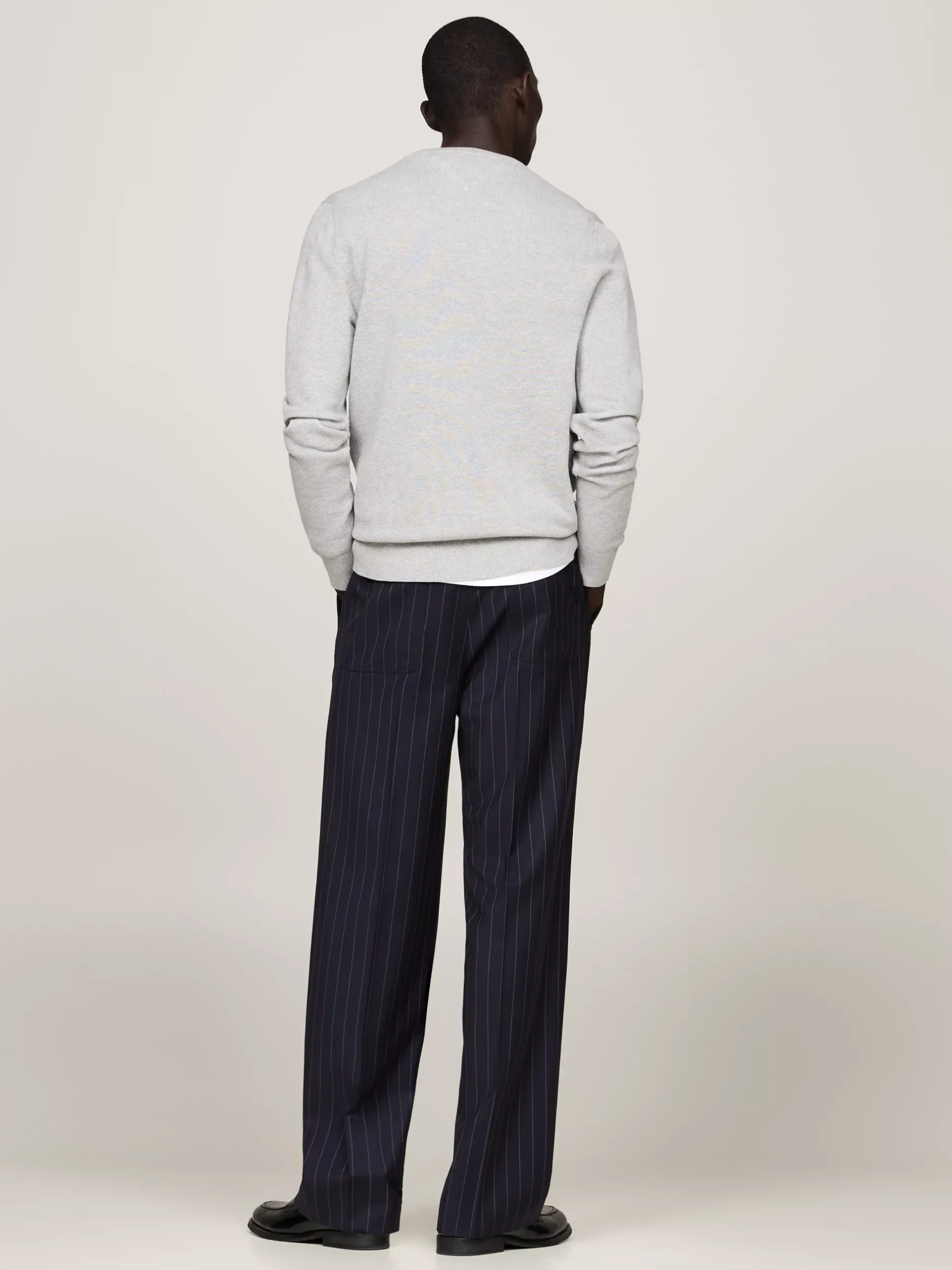 Swetry Z Okrągłym Dekoltem|Swetry*Tommy Hilfiger Sweter Z Okrągłym Dekoltem Z Dzianiny Z Fakturą LIGHT GREY HEATHER