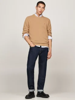 Swetry Z Okrągłym Dekoltem|Swetry*Tommy Hilfiger Sweter Z Okrągłym Dekoltem Z Dzianiny Z Fakturą SAFARI CANVAS