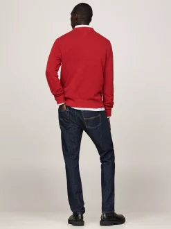 Swetry Z Okrągłym Dekoltem|Swetry*Tommy Hilfiger Sweter Z Okrągłym Dekoltem Z Dzianiny Z Fakturą DARK MAGMA