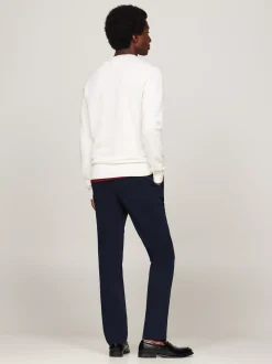 Swetry Z Okrągłym Dekoltem|Swetry*Tommy Hilfiger Sweter Z Okrągłym Dekoltem Z Dzianiny Z Fakturą IVORY