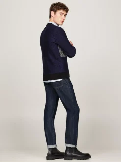 Swetry Z Okrągłym Dekoltem|Swetry*Tommy Hilfiger Sweter Z Okrągłym Dekoltem I Flagą DESERT SKY / MULTI