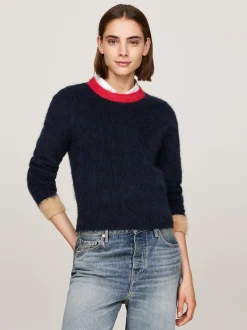 Swetry Z Okrągłym Dekoltem|Swetry*Tommy Hilfiger Sweter Z Okrągłym Dekoltem Z Wełny Z Alpaki DESERT SKY
