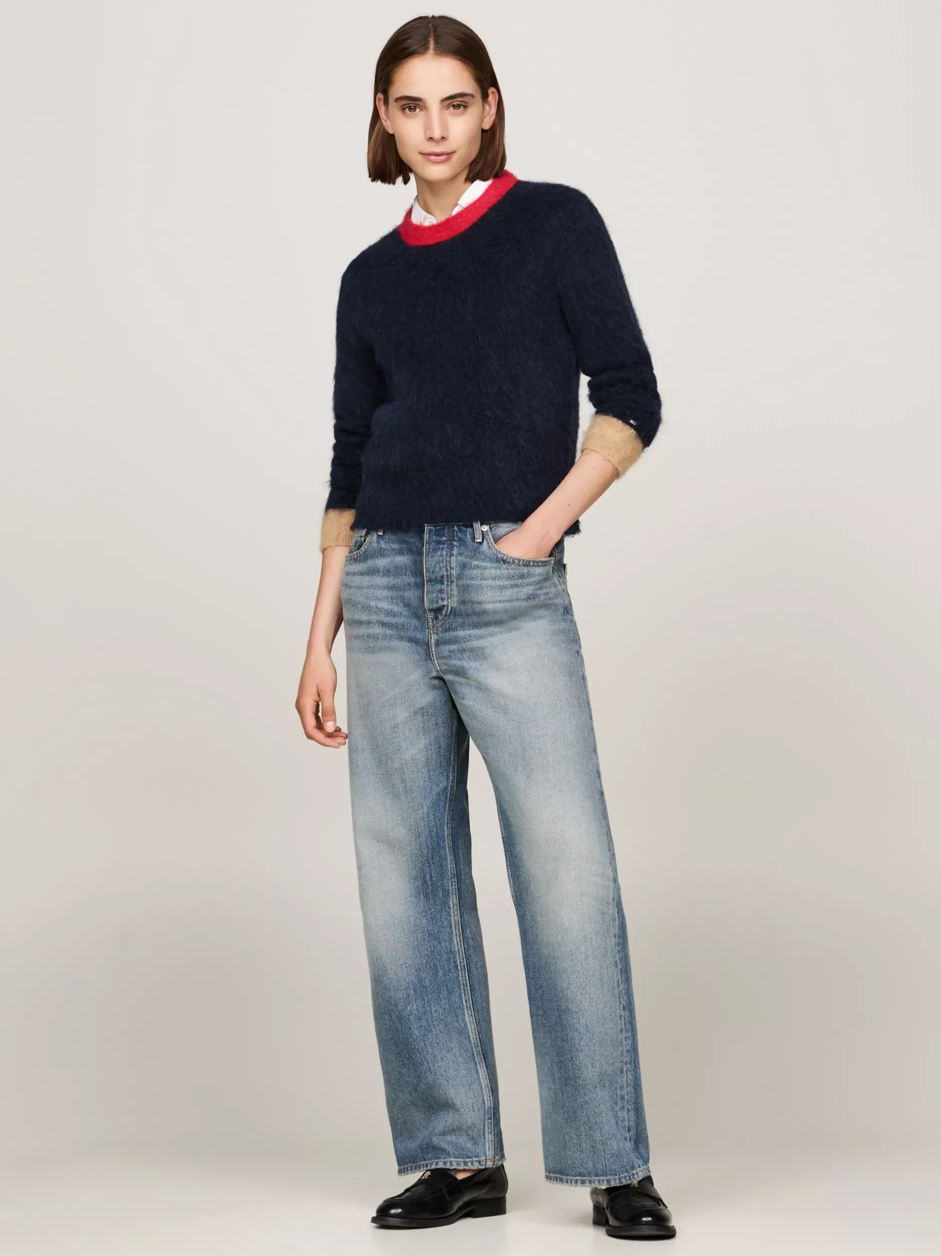 Swetry Z Okrągłym Dekoltem|Swetry*Tommy Hilfiger Sweter Z Okrągłym Dekoltem Z Wełny Z Alpaki DESERT SKY