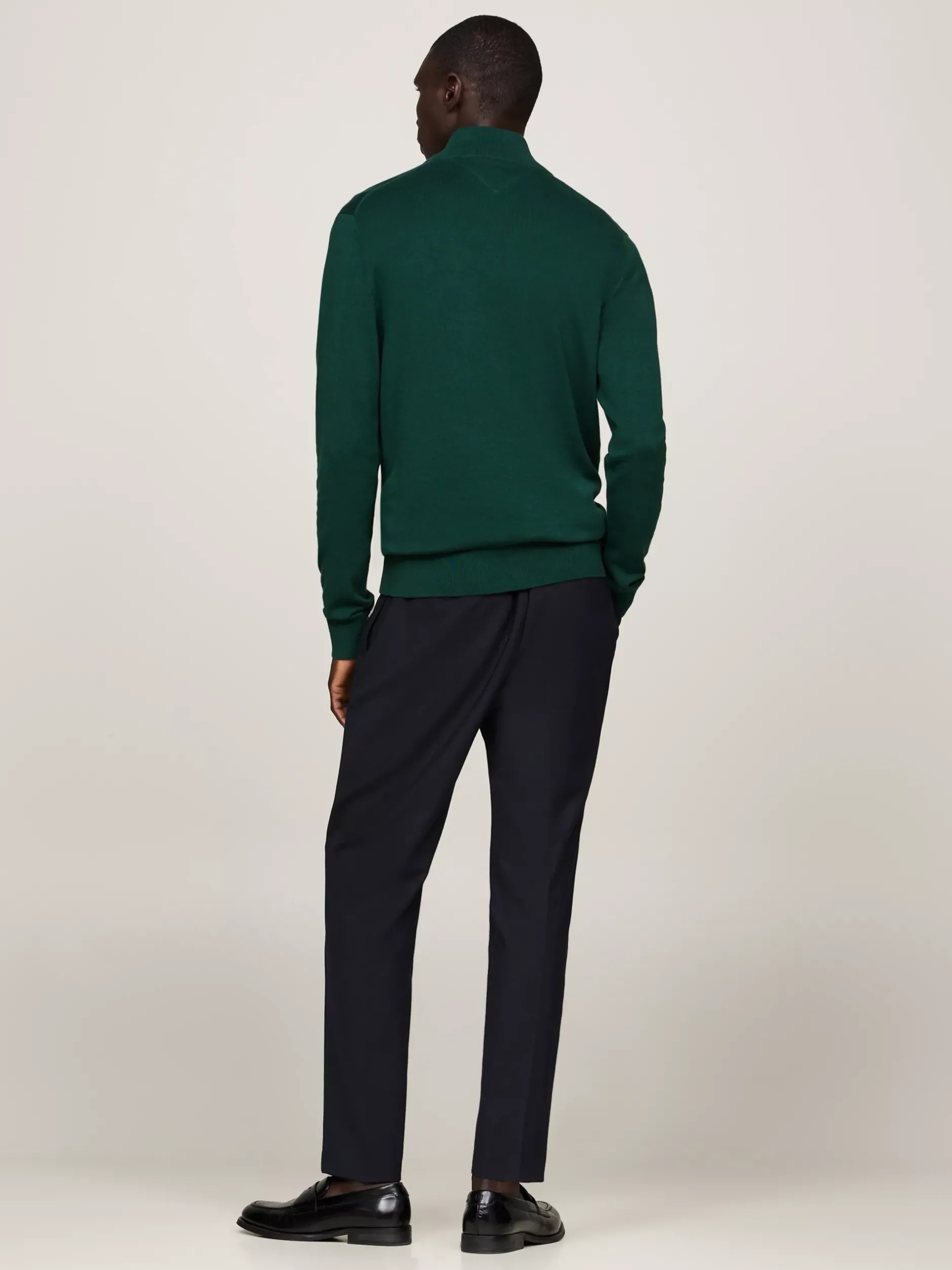 Sweter Z Zamkiem|Swetry*Tommy Hilfiger Sweter Z Półgolfem I Krótkim Zamkiem ORNAMENTAL GREEN
