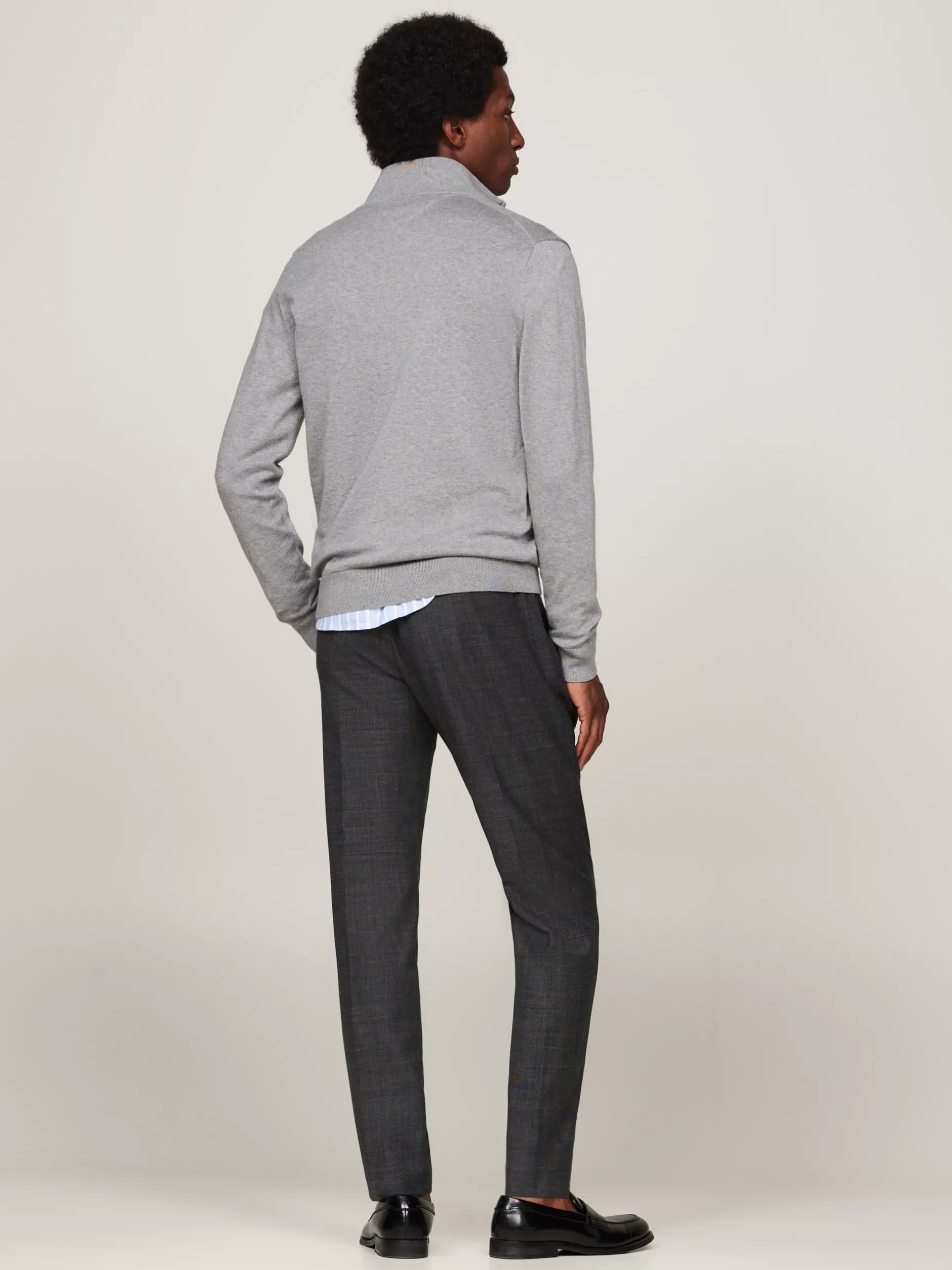 Sweter Z Zamkiem|Swetry*Tommy Hilfiger Sweter Z Półgolfem I Krótkim Zamkiem MEDIUM GREY HEATHER