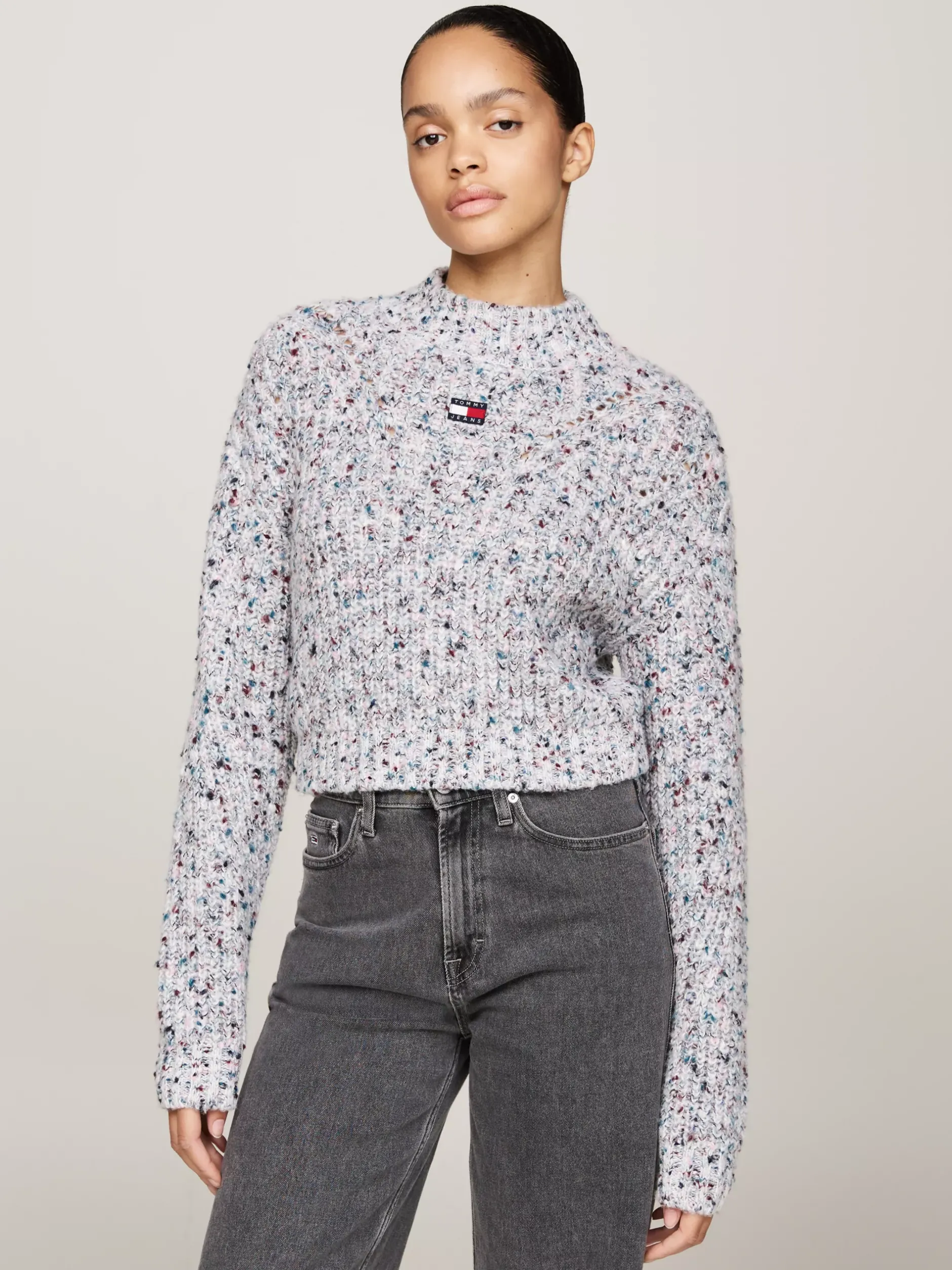 Swetry|Dzianina*Tommy Hilfiger Sweter Z Półgolfem O Pudełkowym Kroju ANCIENT WHITE