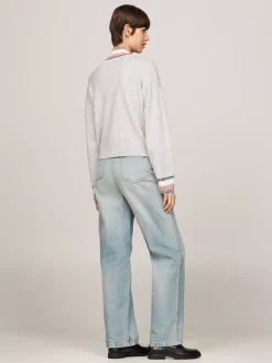 Swetry|Dzianina*Tommy Hilfiger Sweter Z Półgolfem Z Dodatkiem Kaszmiru LIGHT GREY HTR