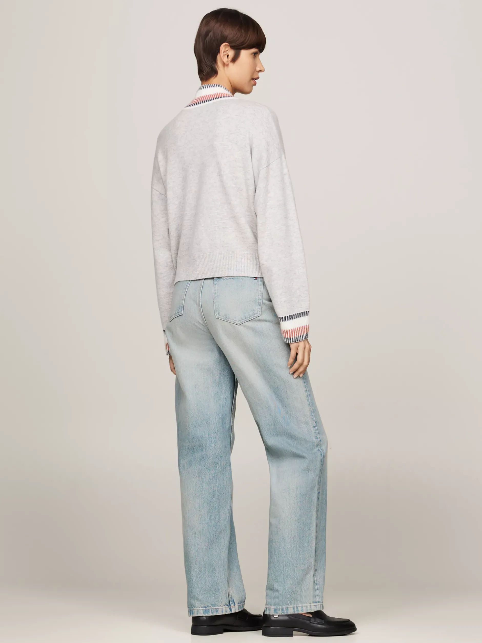 Swetry|Dzianina*Tommy Hilfiger Sweter Z Półgolfem Z Dodatkiem Kaszmiru LIGHT GREY HTR