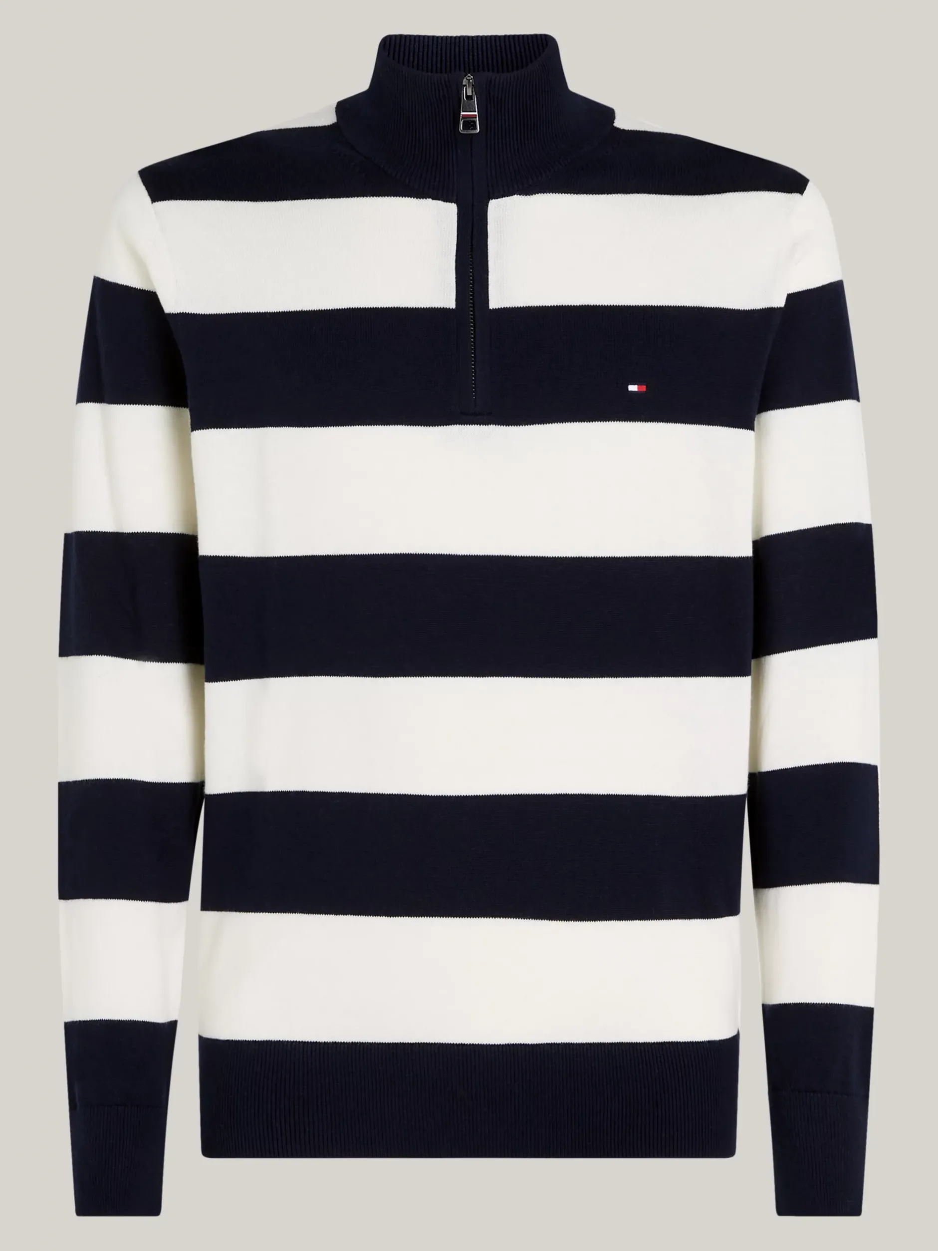 Sweter Z Zamkiem|Swetry*Tommy Hilfiger Sweter Z Półgolfem Z Domieszką Kaszmiru DESERT SKY/ IVORY