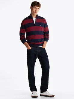 Swetry|Dzianina*Tommy Hilfiger Sweter Z Półgolfem Z Domieszką Kaszmiru DEEP ROUGE / DESERT SKY