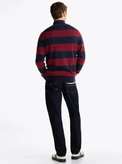 Swetry|Dzianina*Tommy Hilfiger Sweter Z Półgolfem Z Domieszką Kaszmiru DEEP ROUGE / DESERT SKY