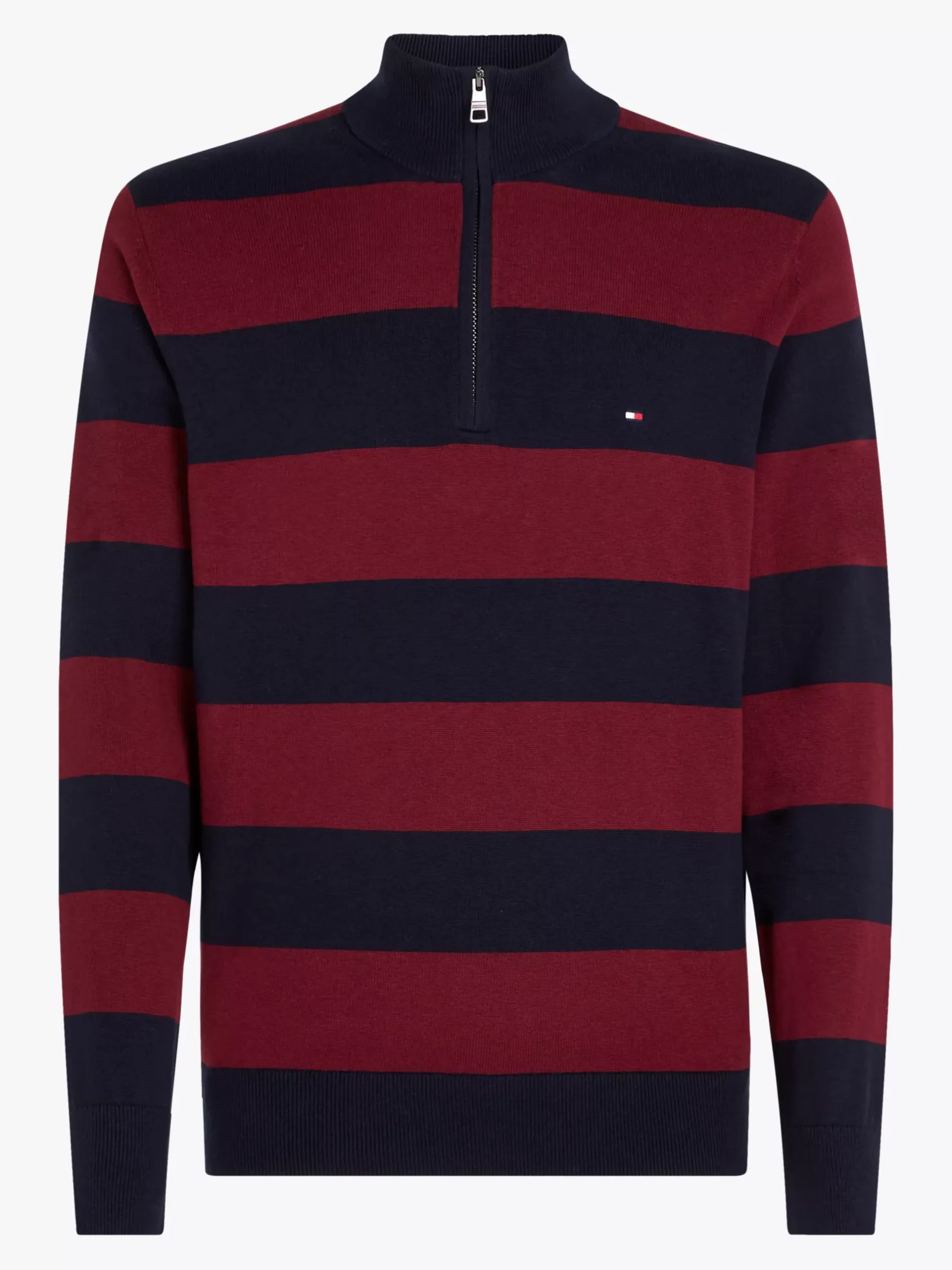 Swetry|Dzianina*Tommy Hilfiger Sweter Z Półgolfem Z Domieszką Kaszmiru DEEP ROUGE / DESERT SKY