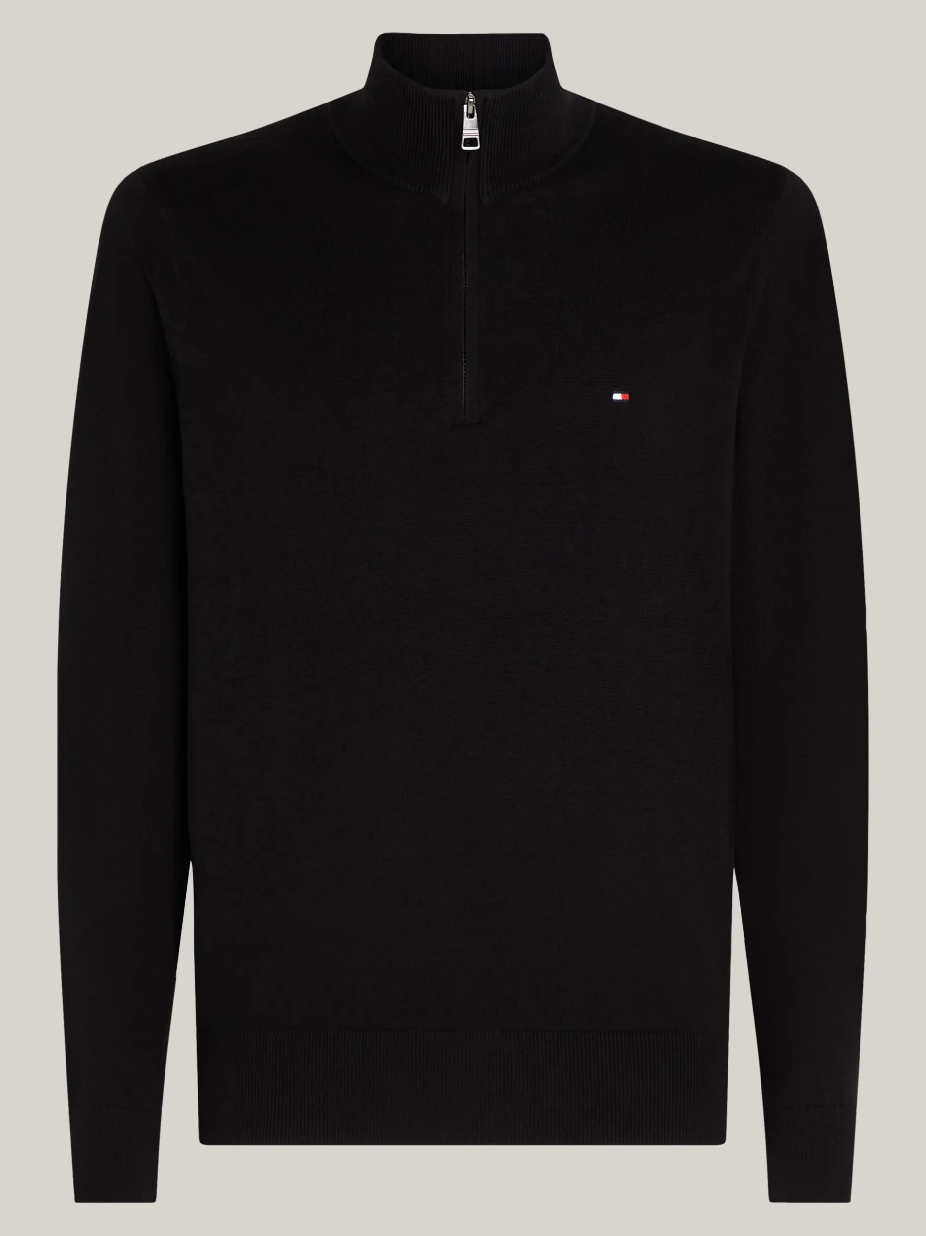 Sweter Z Zamkiem|Swetry*Tommy Hilfiger Sweter Z Półgolfem Z Domieszką Kaszmiru BLACK