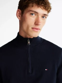 Sweter Z Zamkiem|Swetry*Tommy Hilfiger Sweter Z Półgolfem Z Domieszką Kaszmiru DESERT SKY