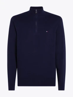Sweter Z Zamkiem|Swetry*Tommy Hilfiger Sweter Z Półgolfem Z Domieszką Kaszmiru DESERT SKY