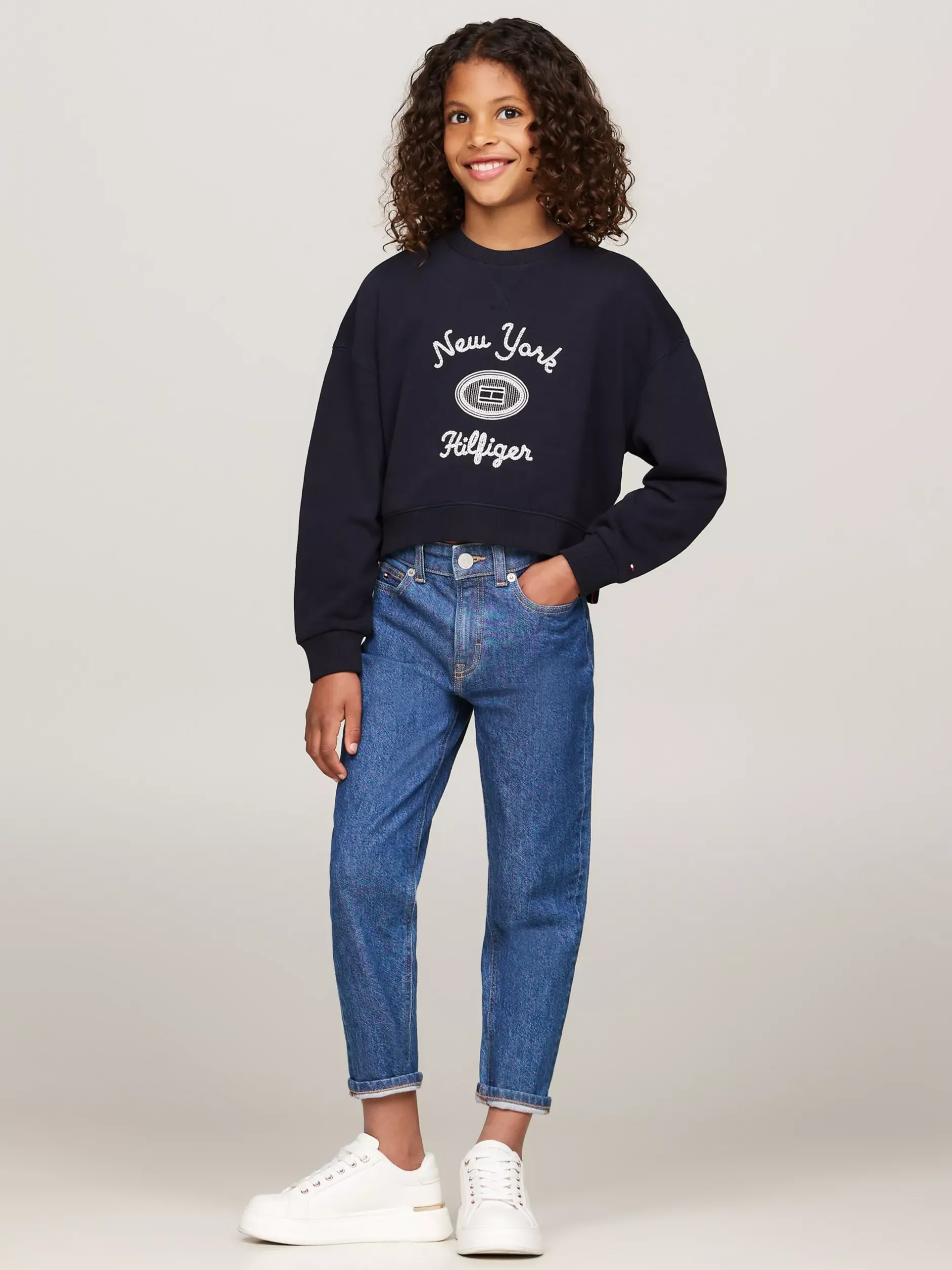 Bluzy Dresowe I Z Kapturem*Tommy Hilfiger Sweter Z Podwójnym Wykończeniem I Logo DESERT SKY