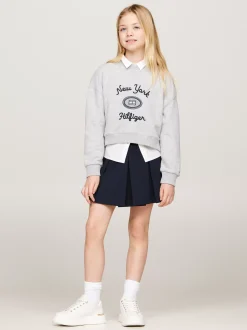 Bluzy Dresowe I Z Kapturem*Tommy Hilfiger Sweter Z Podwójnym Wykończeniem I Logo LIGHT GREY HEATHER
