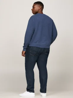 Swetry Z Okrągłym Dekoltem|Swetry*Tommy Hilfiger Sweter Z Teksturowanej Dzianiny Z Kolekcji Plus AEGEAN SEA HEATHER