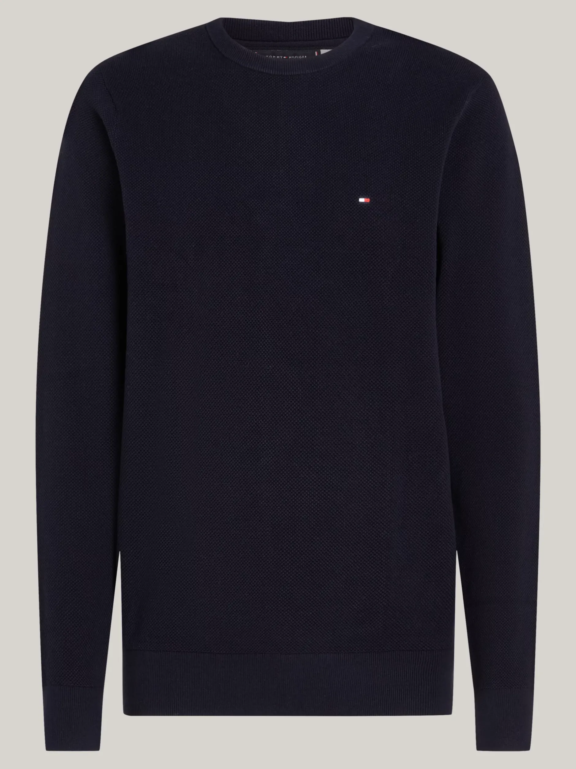 Swetry Z Okrągłym Dekoltem|Swetry*Tommy Hilfiger Sweter Z Teksturowanej Dzianiny Z Kolekcji Plus DESERT SKY