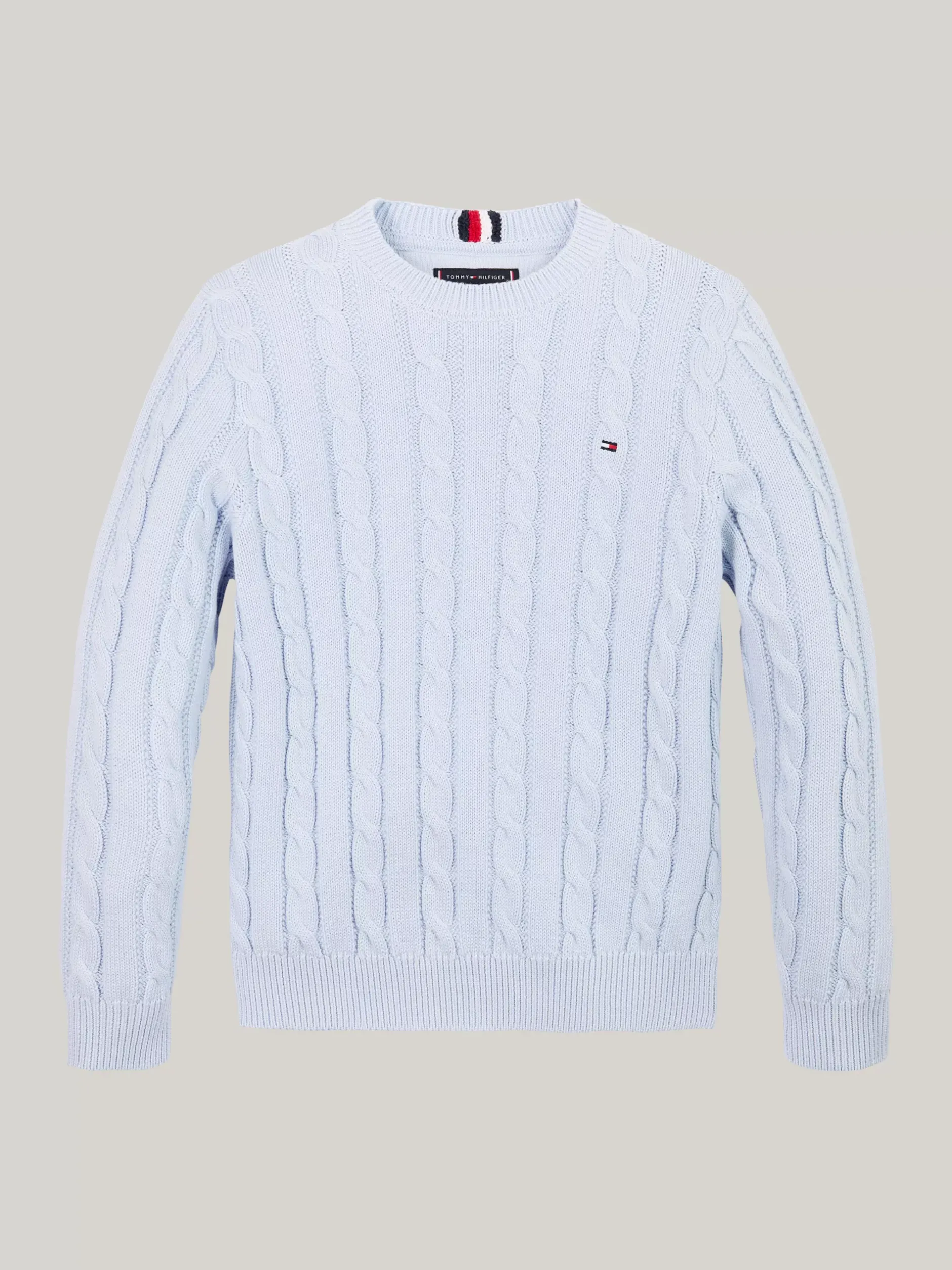 Dzianina*Tommy Hilfiger Sweter Z Warkoczowym Splotem BREEZY BLUE