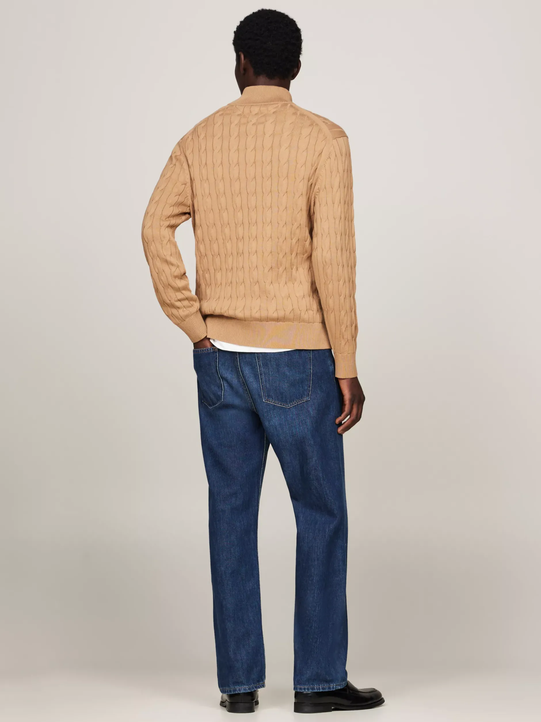 Sweter Z Zamkiem|Swetry*Tommy Hilfiger Sweter Z Warkoczowym Splotem SAFARI CANVAS