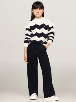 Dzianina*Tommy Hilfiger Sweter Ze Wzorem Szewron IVORY PETAL STRIPE