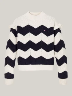 Dzianina*Tommy Hilfiger Sweter Ze Wzorem Szewron IVORY PETAL STRIPE