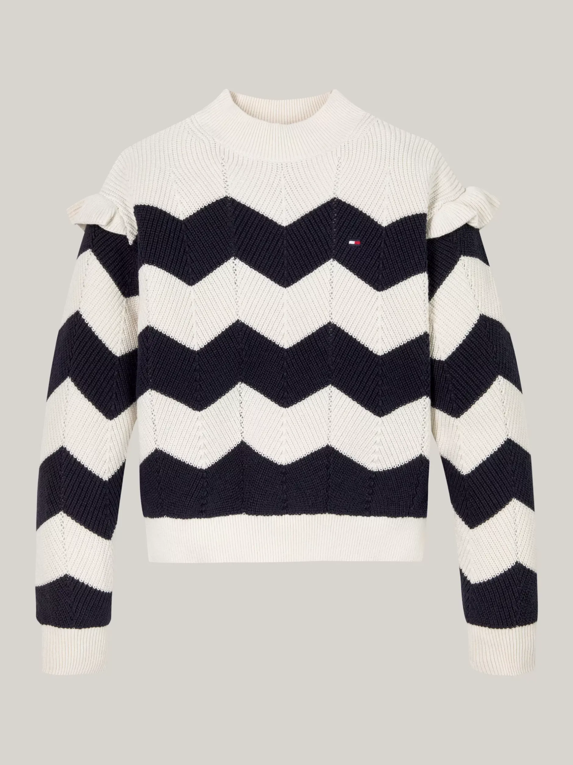 Dzianina*Tommy Hilfiger Sweter Ze Wzorem Szewron IVORY PETAL STRIPE
