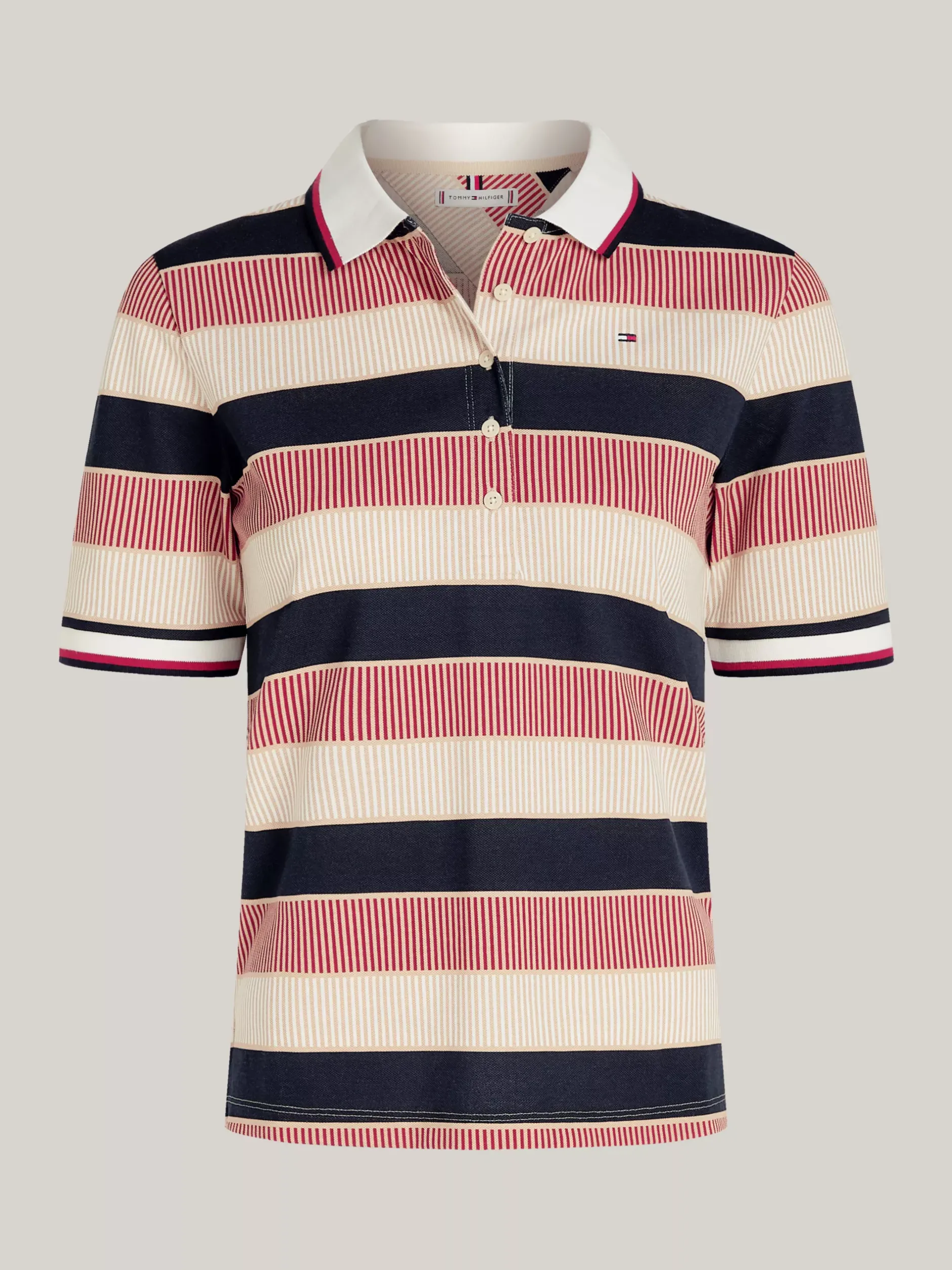 Koszulki Polo*Tommy Hilfiger Sygnowana Koszulka Polo O Regularnym Kroju LADDER GLOBAL STP/ COUNTRY IVORY