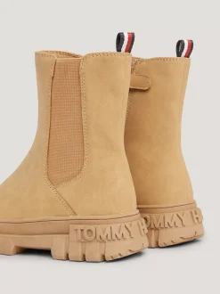 Obuwie I Akcesoria*Tommy Hilfiger Sygnowane Botki Z Zapięciem Na Zamek COGNAC