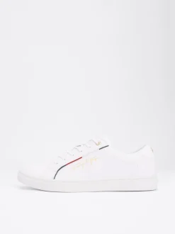 Sneakersy*Tommy Hilfiger Sygnowane Tenisówki Z Podeszwą Typu Cupsole WHITE