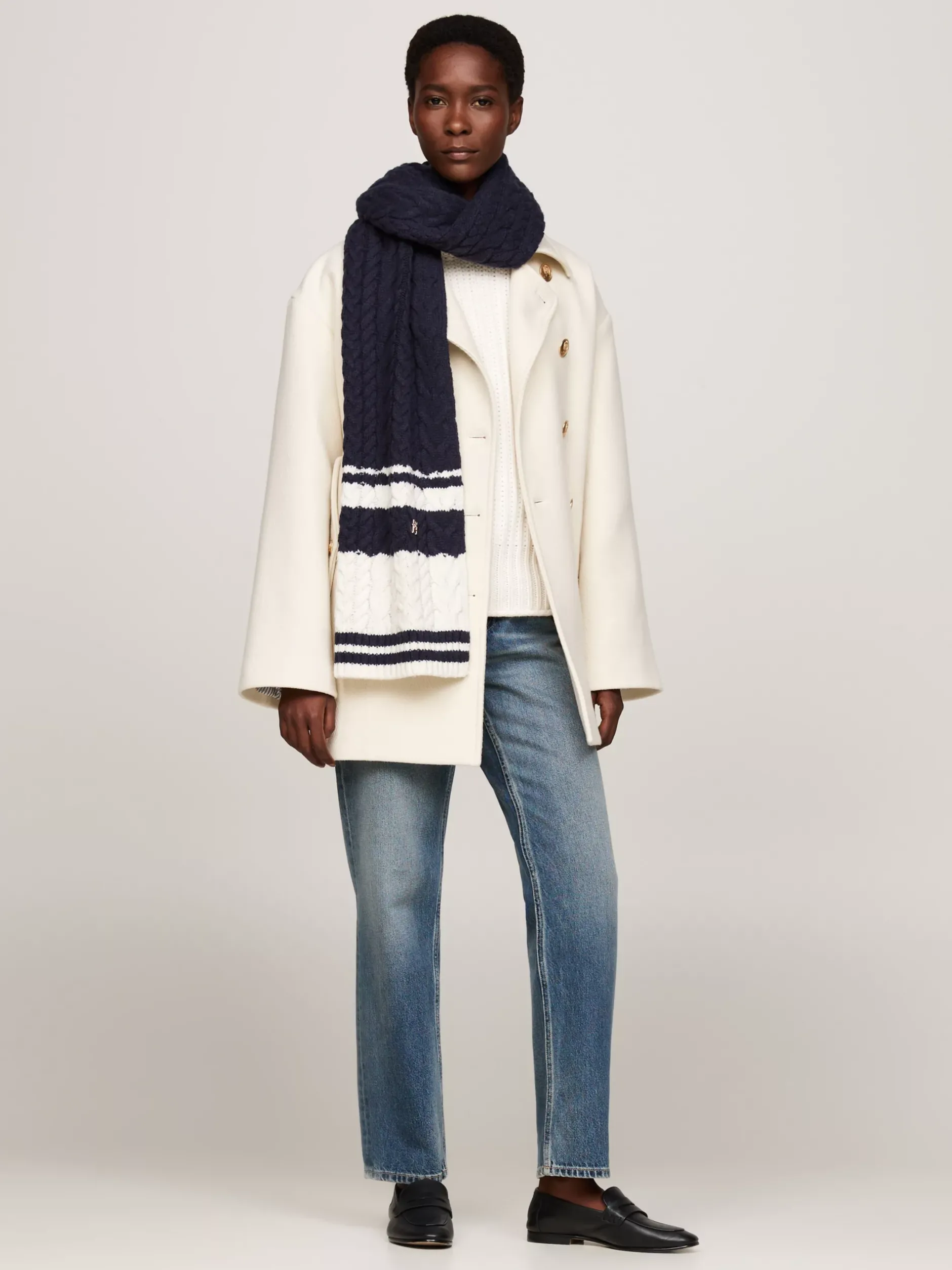 Szaliki|Szaliki*Tommy Hilfiger Szal O Splocie Warkoczowym SPACE BLUE
