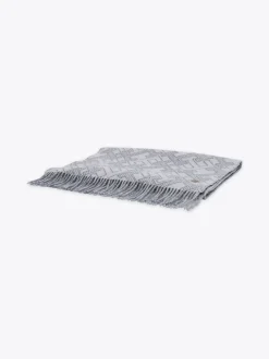 Szaliki|Szaliki*Tommy Hilfiger Szal Z Czystej Wełny Z Monogramem TH MID GREY MELANGE