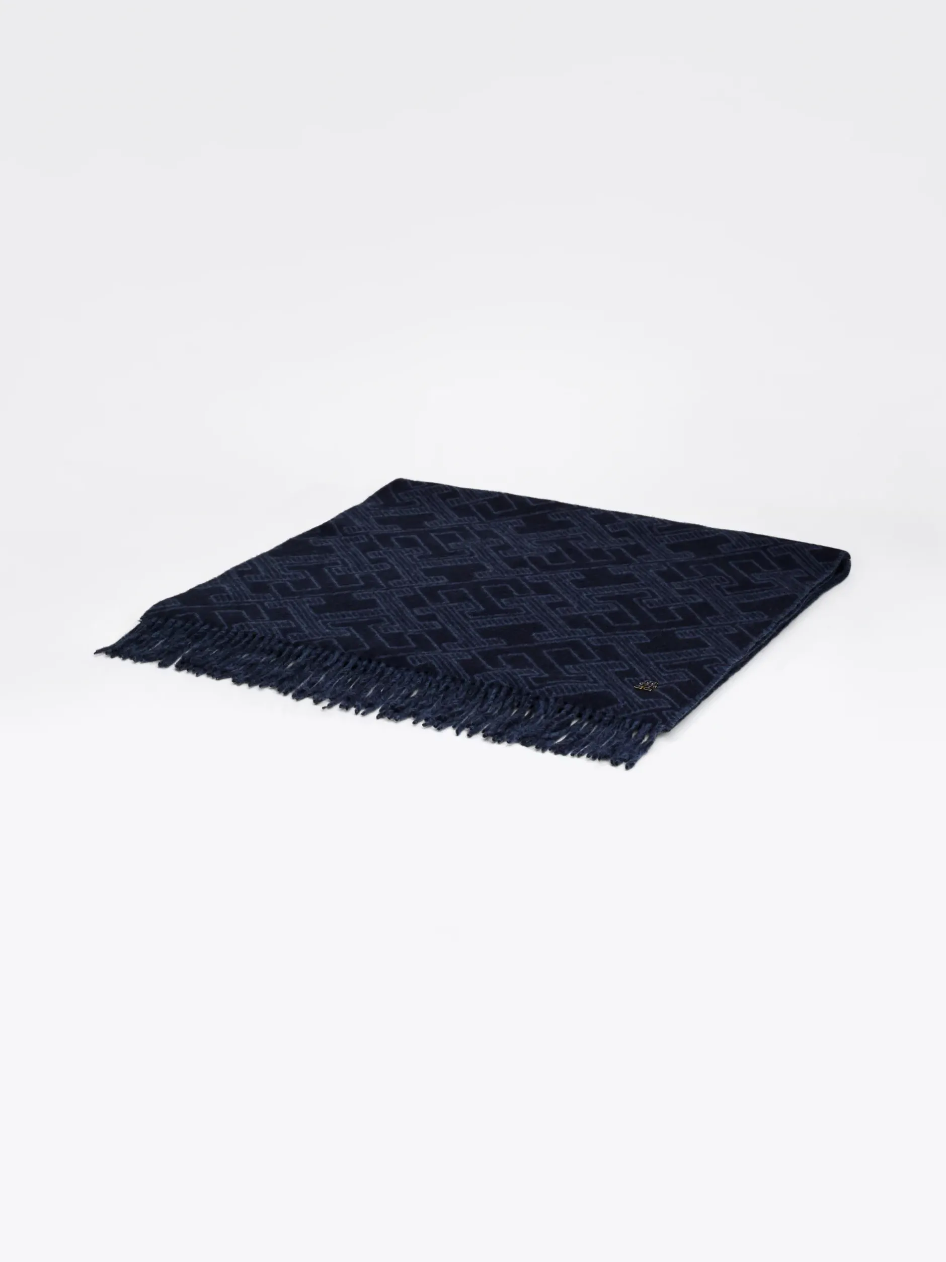 Szaliki|Szaliki*Tommy Hilfiger Szal Z Czystej Wełny Z Monogramem TH SPACE BLUE