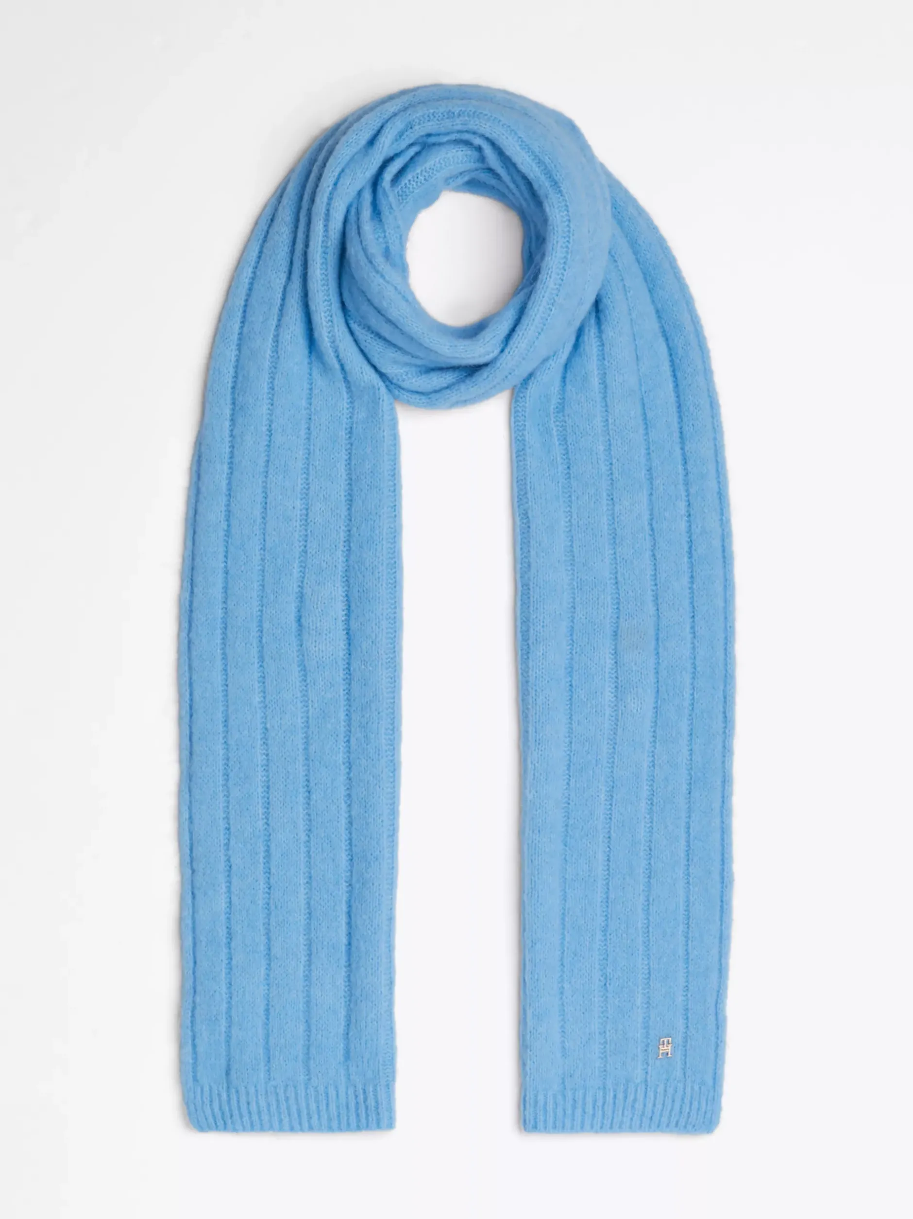 Szaliki|Szaliki*Tommy Hilfiger Szal Z Wełny Z Alpaki TH Monogram BREEZY BLUE