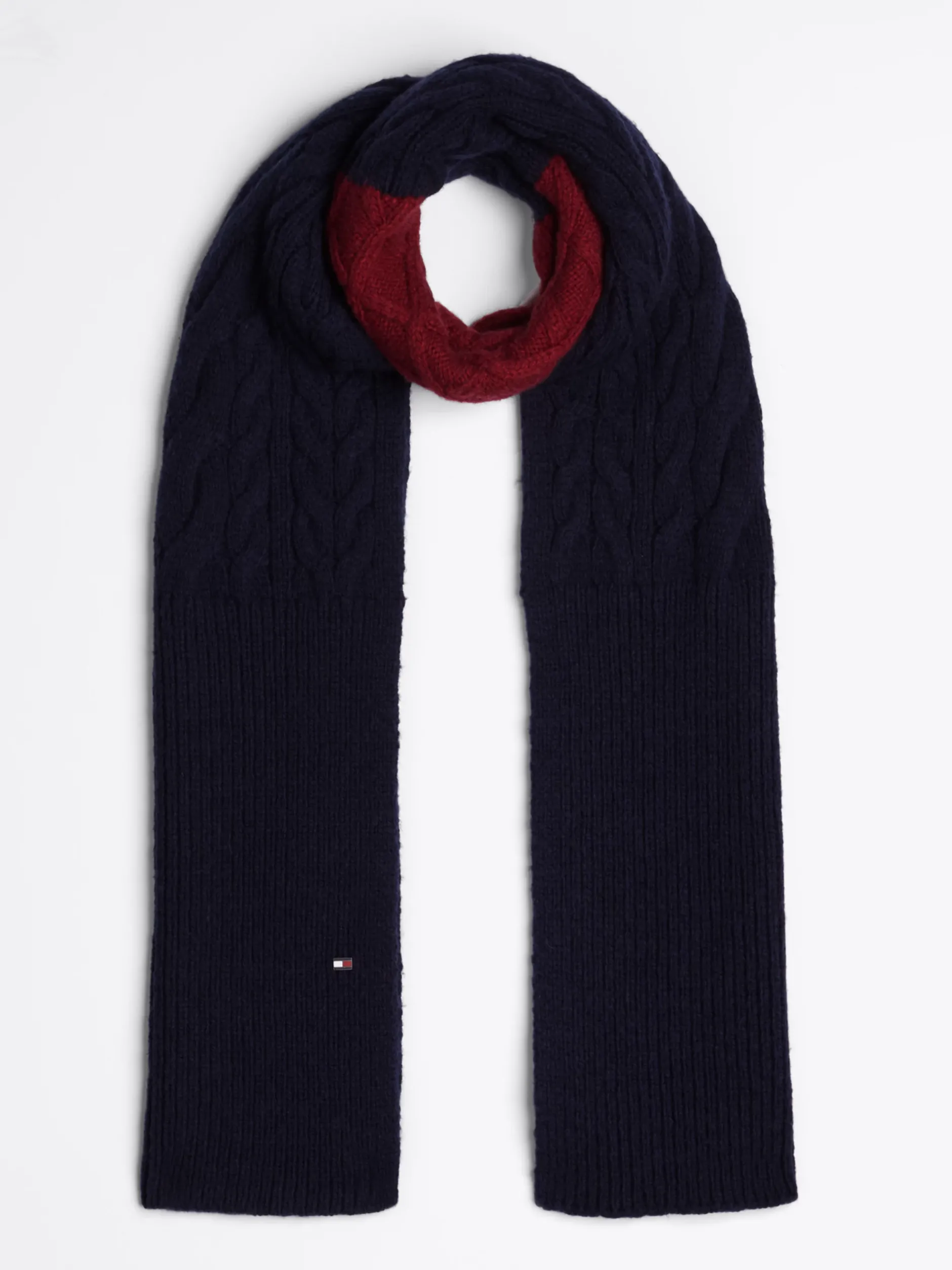 Czapki I Szaliki*Tommy Hilfiger Szalik Z Blokami Kolorów I Flagą Hilfiger SPACE BLUE