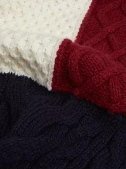 Czapki I Szaliki*Tommy Hilfiger Szalik Z Blokami Kolorów I Flagą Hilfiger SPACE BLUE