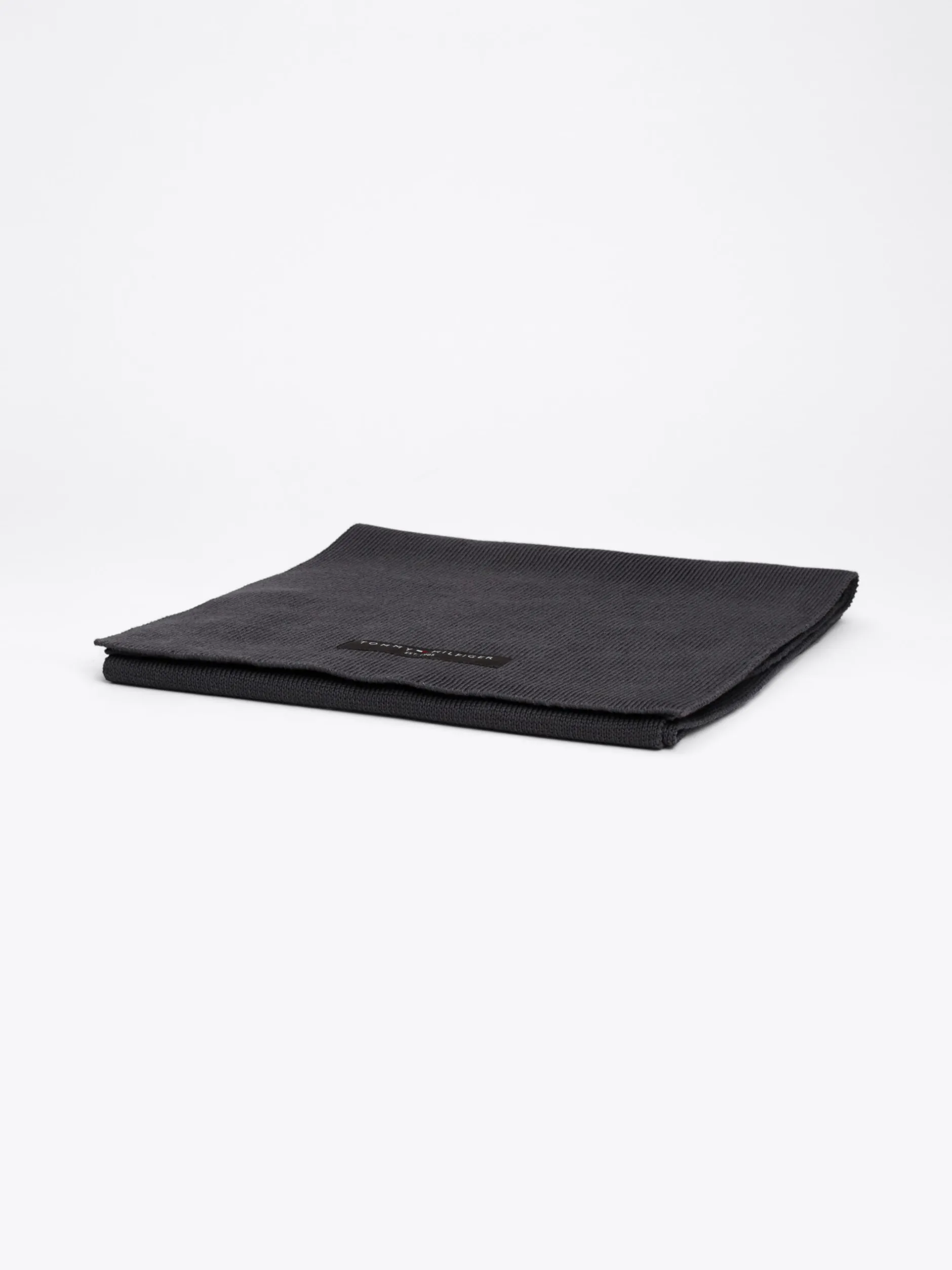 Czapki I Szaliki*Tommy Hilfiger Szalik Z Dzianiny O Drobnym Splocie DARK GREY