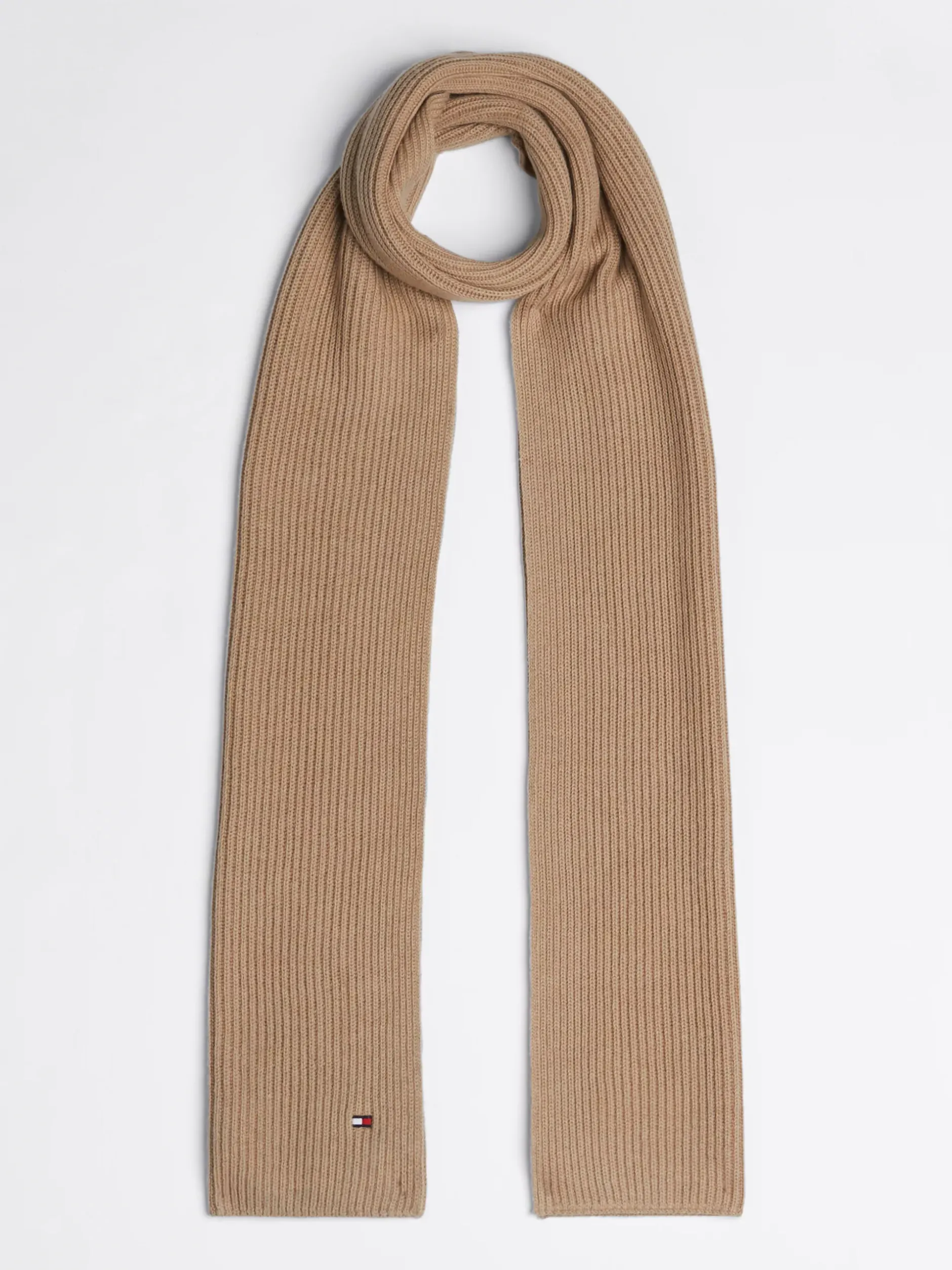 Czapki I Szaliki*Tommy Hilfiger Szalik Z Haftem Z Flagą Hilfiger BEIGE