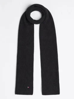 Czapki I Szaliki*Tommy Hilfiger Szalik Z Haftem Z Flagą Hilfiger CHARCOAL GRAY