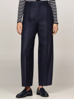 Spodnie*Tommy Hilfiger Szerokie Spodnie Z Mieszanki Wełny DESERT SKY