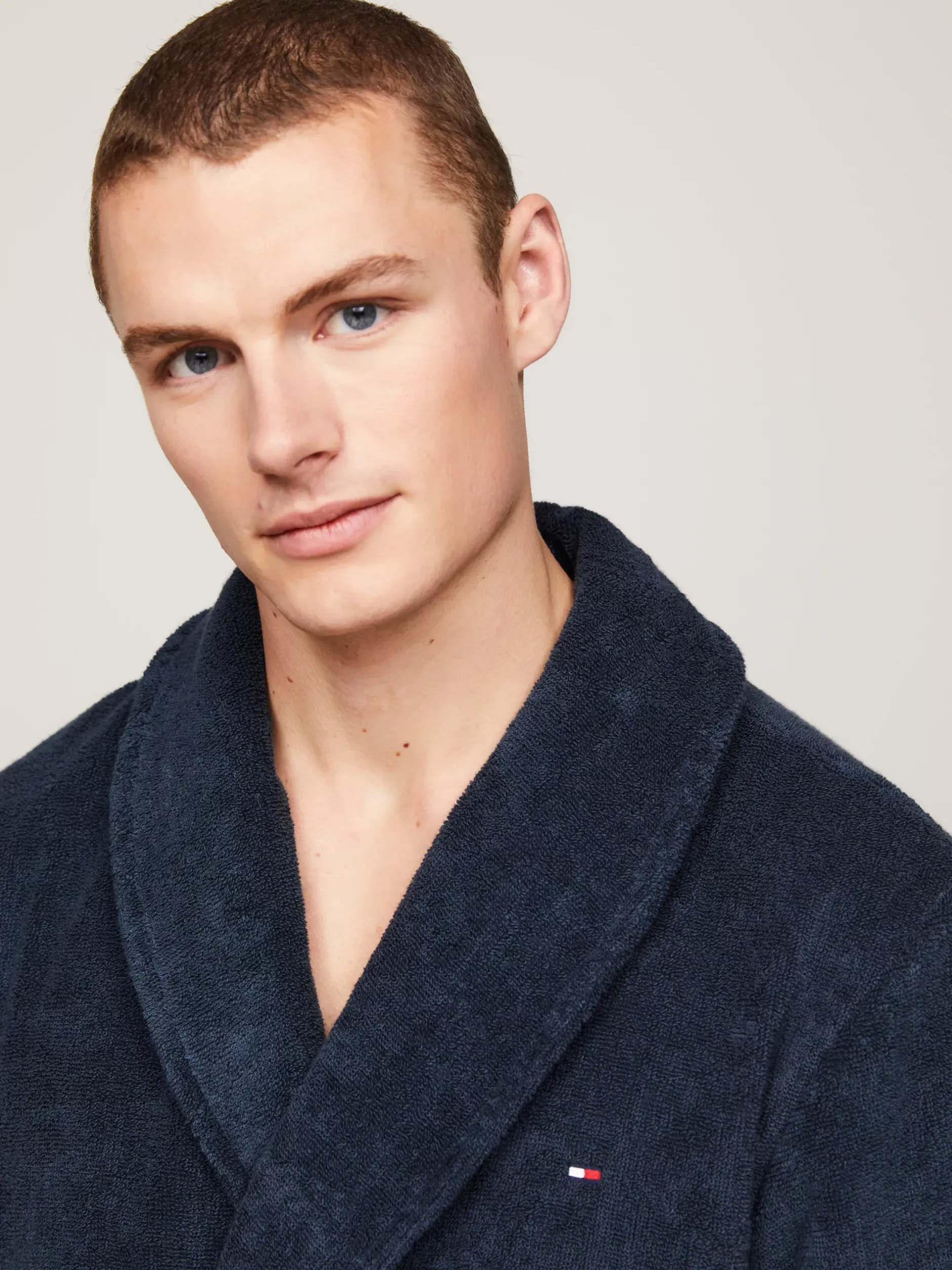 Stroje Domowe*Tommy Hilfiger Szlafrok Kąpielowy Z Bawełny Pętelkowej NAVY BLAZER