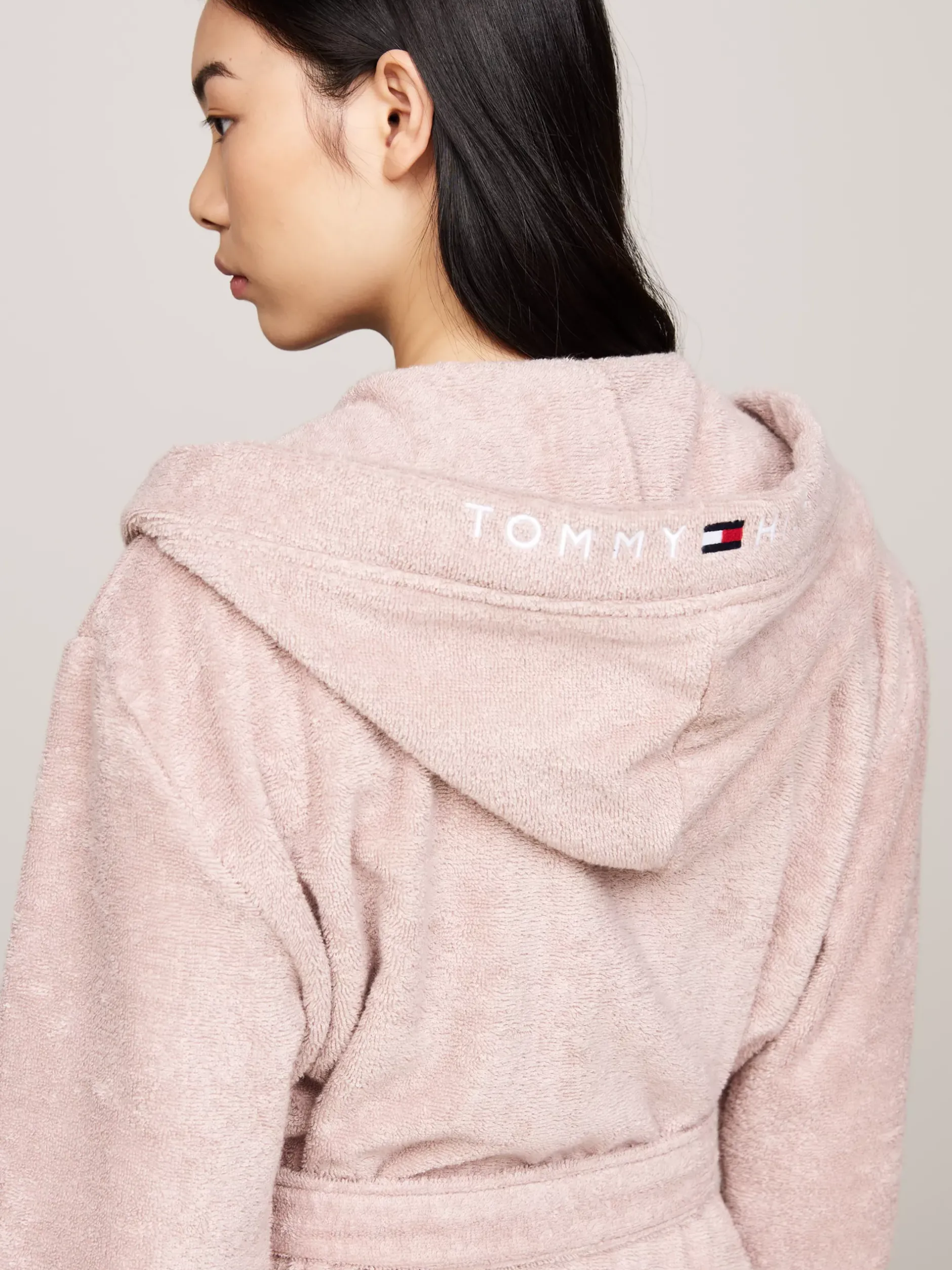 Piżamy & Odziez Nocna|Stroje Domowe*Tommy Hilfiger Szlafrok Z Kapturem Z Logo TH Original BALANCED BEIGE